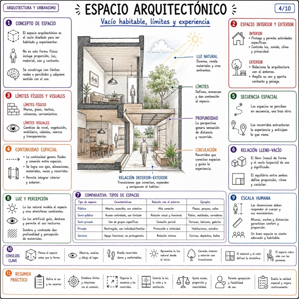 4/10 Espacio Arquitectónico: Vacío habitable, límites y experiencia
