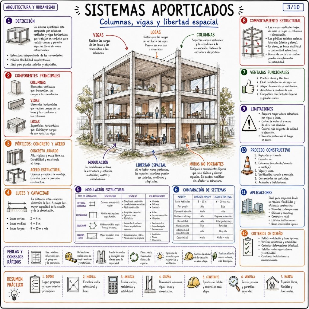 3/10 Sistemas Aporticados: Columnas, vigas y libertad espacial