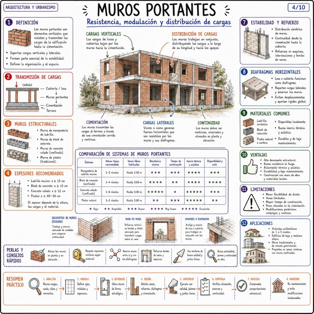 4/10 Muros Portantes: Resistencia, modulación y distribución de cargas
