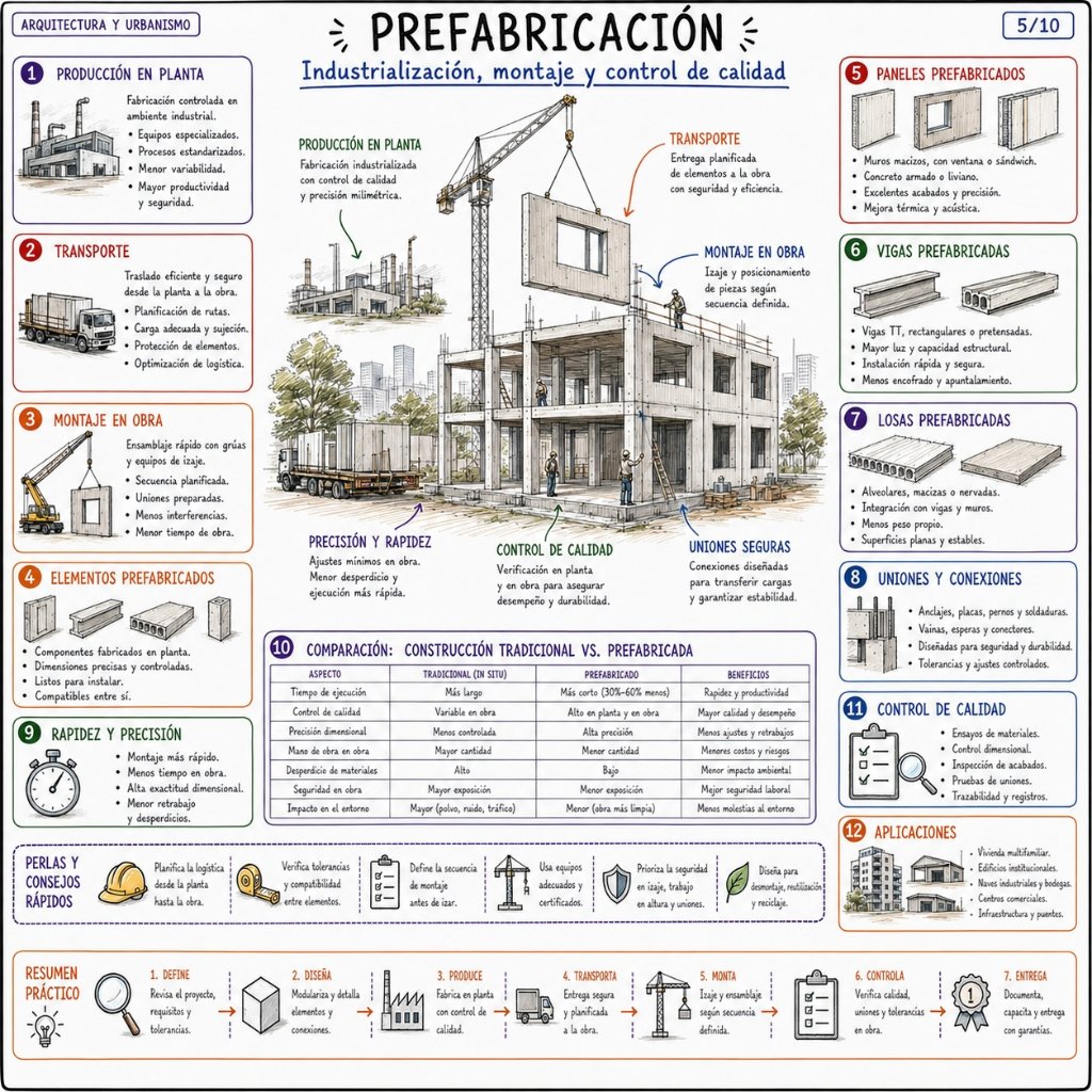 5/10 Prefabricación: Industrialización, montaje y control de calidad