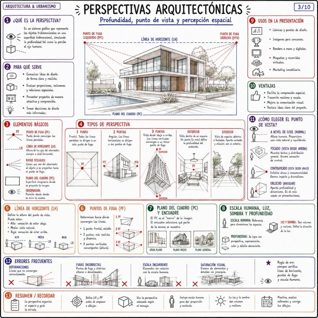 3/10 Perspectivas Arquitectónicas: Profundidad, punto de vista y percepción espacial